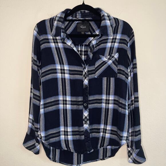 Rails Hunter Admiral Blue & Yellow Plaid Button Down Shirt - Size M - Picture 4 of 6